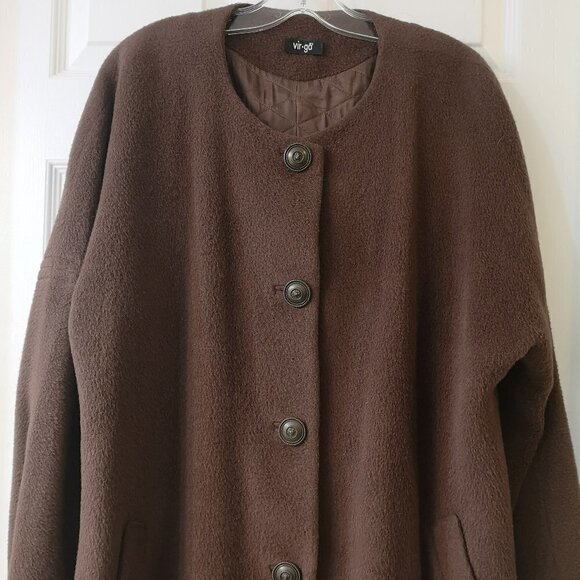 80s vintage Quiet Luxury BROWN wool swing duster coat -- **HOST PICK** - Picture 2 of 10